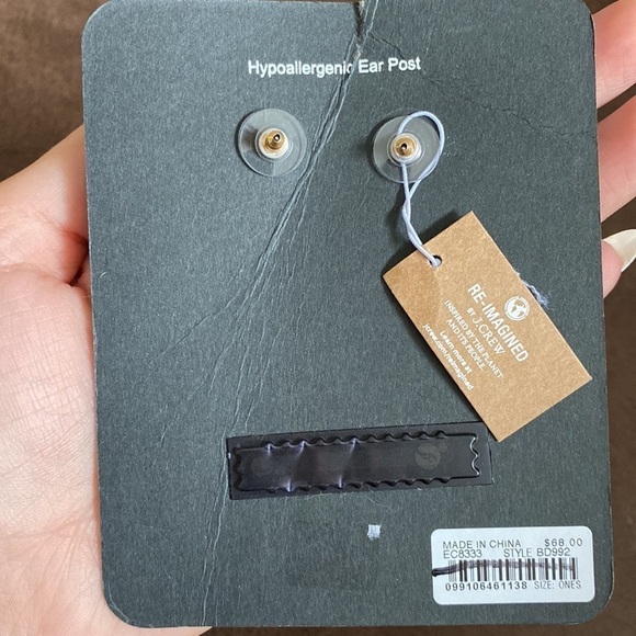 J Crew Freshwater pearl sparkle statement earrings BD992 - Picture 3 of 3